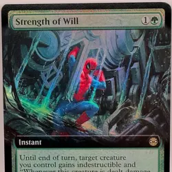 MTG Strength of Will Marvel Spider-Man SPM Borderless Foil Rare 0267 Instant - Image 1