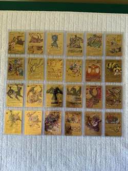 Lot Of 24 Gold Foil Fan Art Pokemon Cards - Image 1
