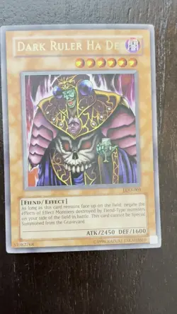Yu-Gi-Oh! TCG Tri-Horned Dragon LOB-000 Dark Ruler Ha des LOD-001 NM - Image 2