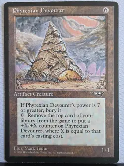 MTG ALLIANCES: 1x LP Phyrexian Devourer Magic the Gathering Card +X/+X Counter - Image 1