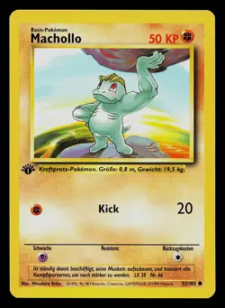 Pokemon Card - Machop Machollo German 1st Edition Base Set 52/102 Common - Image 1