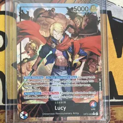 Bandai One Piece Card Game Lucy OP15-002 Leader Alt Art Holo English - Image 1