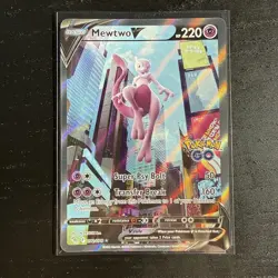 Pokemon TCG Mewtwo V 072/078 Pokemon GO Alternate Full Art Ultra Rare Holo Card - Image 3