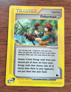 Pokemon TCG Supporter Fisherman Skyridge e-card 125/144 uncommon 2003 LP - Image 1