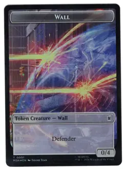 MTG Marvel Super Heroes Double Sided Foil Token Card #1/13 Wall / Moloid - Image 1