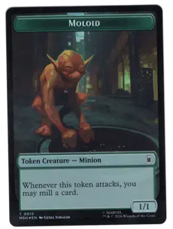 MTG Marvel Super Heroes Double Sided Foil Token Card #1/13 Wall / Moloid - Image 2
