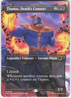 MAGIC MTG THANOS DEATH'S CONSORT EXTENDED ART 508 COMMANDER: MARVEL SUPER HEROES - Image 1