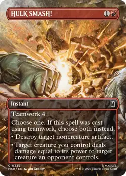(Preorder) MTG - [MSH - 332] HULK SMASH! (Borderless) Foil - Marvel Super Heroes - Image 1