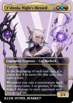 Y'shtola, Night's Blessed FOIL! Proxy Card with Custom Fantasy Art (UPDATED) - Image 1