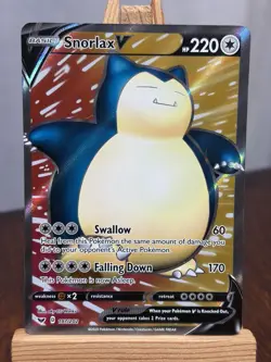 Snorlax V 197/202 Sword & Shield NM Ultra Rare Full Art Pokemon Card - Image 1