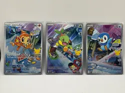 Piplup 042 + Chimchar 041 + Turtwig 040 - First Partner Pokemon Cards - Image 1
