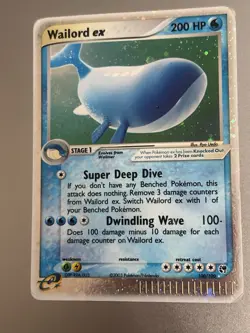 Pokemon TCG Wailord ex 100/100 EX Sandstorm Holo Ultra Rare 200HP EN - Image 2