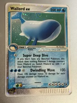 Pokemon TCG Wailord ex 100/100 EX Sandstorm Holo Ultra Rare 200HP EN - Image 3