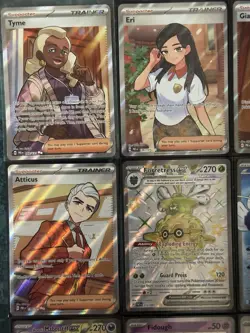 POKEMON FULL ART TRAINER ERI GOLD SECRET RARE EX SHINY PRIZE PACK HOLO CARD LOT - Image 3