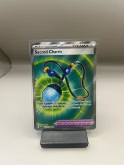 Pokemon TCG ME: Phantasmal Flames Sacred Charm Trainer Card Full Art 122/094 - Image 1