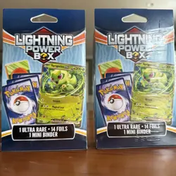 New Sealed Pokemon Lightning Power Box 1 Ultra Rare 14 Foils 1 Mini Binder - Image 4