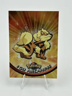 Topps Pokemon TV Arcanine #59 Sun Ray Holo Foil Black Logo LP - Image 2