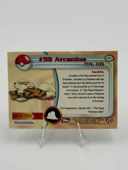 Topps Pokemon TV Arcanine #59 Sun Ray Holo Foil Black Logo LP - Image 4