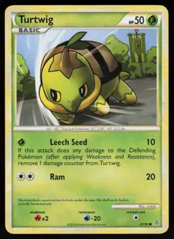 Turtwig 67/95 Common HGSS Unleashed Pokemon LP - Image 1