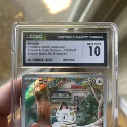 CGC 10 Gem Mint MEOWTH 192/SV-P SV Exclusive Promo 2024 Japanese Pokemon TCG - Image 2