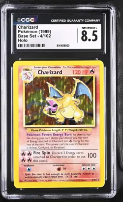 Pokemon (PSA) CGC 8.5 Charizard 1999 Base Set Holo #4/102 Nm-Mint Look - Image 1