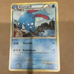 Pokemon Card - Azumarill HeartGold SoulSilver 2/123 Holo Rare NM - Image 1