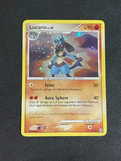 Pokemon TCG Lucario 6/130 Diamond and Pearl Holo Rare W/ Holo Bleed - Image 1