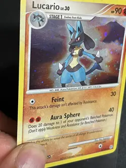 Pokemon TCG Lucario 6/130 Diamond and Pearl Holo Rare W/ Holo Bleed - Image 2