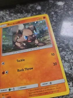 Pokemon TCG Sun & Moon Rockruff SM06 Black Star Promo Cosmos Foil Swirl ! - Image 4