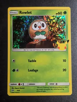 Rowlet 007/025 NM McDonald's 25th Anniversary Promos Promo Pokemon Holo - Image 1