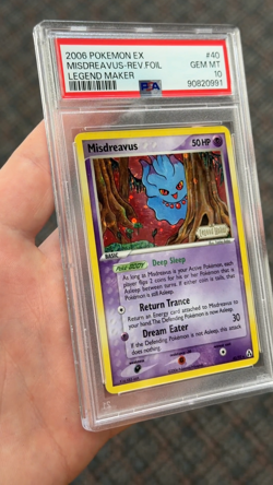 GEM MT MISDREAVUS REVERSE FOIL STAMPED POKEMON 2006 LEGEND MAKER PSA 10 SWIRL - Image 2