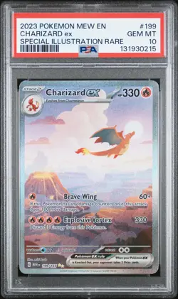 2023 POKEMON MEW EN-151 SPECIAL ILLUSTRATION RARE #199 CHARIZARD EX PSA 10 - Image 1