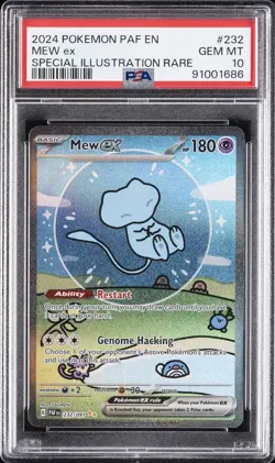 2024 POKEMON PAF EN-PALDEAN FATES SPECIAL ILLUSTRATION RARE #232 MEW EX PSA 10 - Image 1