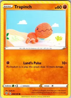 Pokemon TCG Lightly Played Trapinch 89/189 Common 2020 - Image 1
