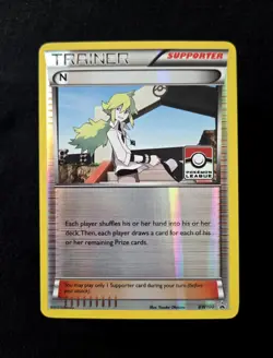 N Supporter BW100 Black & White Holo Promo League Stamped Pokemon - Image 1