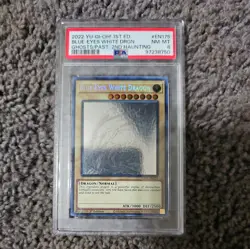 2022 Yugioh GFP2-EN175 Blue-Eyes White Dragon Ghost Rare 1st Edition PSA 8 - Image 1
