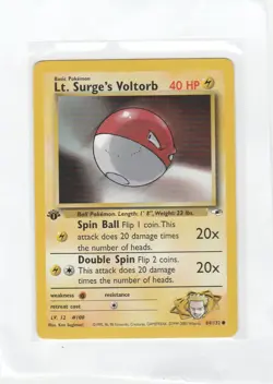 Lt. Surge’s Voltorb 1st Edition Gym Heroes 84/132 Pokemon Card WOTC Vintage - Image 1