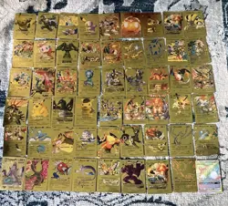 Pokemon Gold Foil Fan Art 54 Card Lot - Image 1
