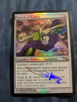 Sword of Kaldra (Prerelease) FOIL Mirrodin Promos LP - MTG Magic the Gathering - Image 1