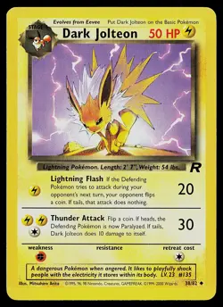 Pokemon Card - Dark Jolteon Team Rocket 38/82 Uncommon - Image 1