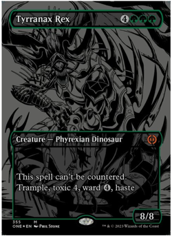 Tyrranax Rex (Oil Slick Raised Foil) Phyrexia: All Will Be One Foil Japanese MTG - Image 1