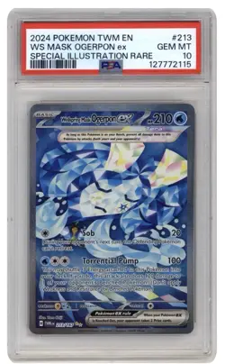 PSA 10 2024 WS MASK OGERPON EX 213 TWILIGHT MASQUERADE SIR POKEMON CARD - Image 1