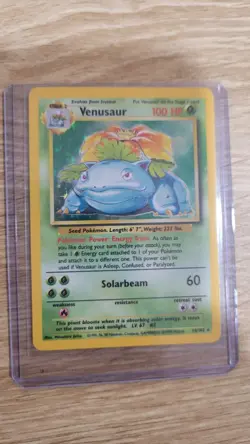 Pokemon TCG Venusaur Base Set Holo Unlimited Rare Card 15/102 MP Condition - Image 1