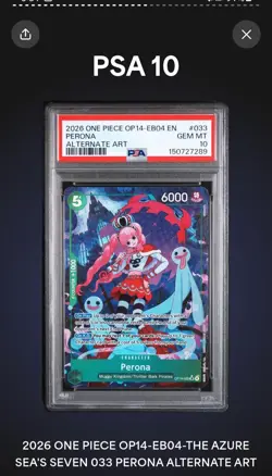 One Piece Card Game TCG Perona OP14-033 Alt Art PSA 10 - Image 1