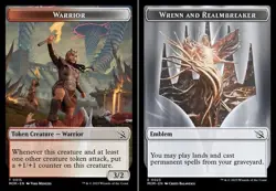 1x Warrior (015) // Wrenn and Realmbreaker (023) Double-Sided Token - Foil MTG - - Image 1