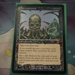 MTG foil Necropotence Deckmasters Enchantment Rare 1995 Signed Mark Tedin - Image 1