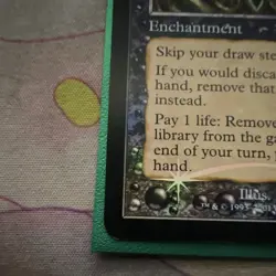 MTG foil Necropotence Deckmasters Enchantment Rare 1995 Signed Mark Tedin - Image 4