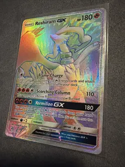 Reshiram GX Secret Rare Full Art Holo Pokemon Card 71/70 Dragon Majesty 180 HP - Image 3