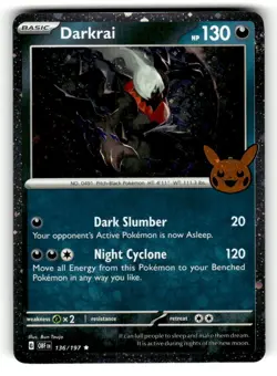 Darkrai (Cosmos Holo) 136/197 Holo Rare Trick or Trade BOOster 2024 Pokemon NM/M - Image 1