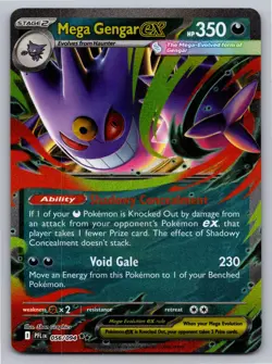Mega Gengar ex 056/094 Double Rare Phantasmal Flames Pokemon Holo Near Mint - Image 1